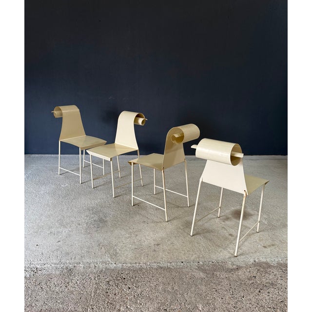 Vintage French Metal Swirl Back Garden Chairs, 1960s, Set of 4 For Sale - Image 9 of 18
