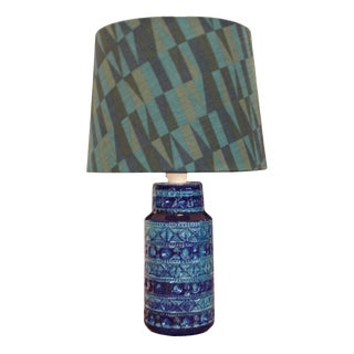 Mid-Century Modern Danish Blue and Green Ceramic Table Lamp by Lyskær Belysning, 1960s For Sale