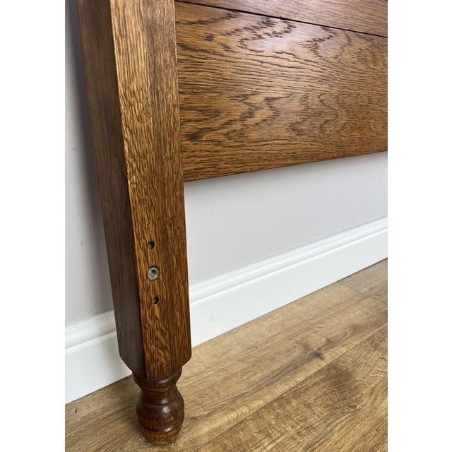 Brown Vintage French Style Oak Headboard For Sale - Image 8 of 9
