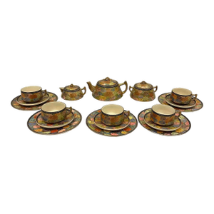 Mid-20th Century Japanese Satsuma Tea Set, 21 Pieces