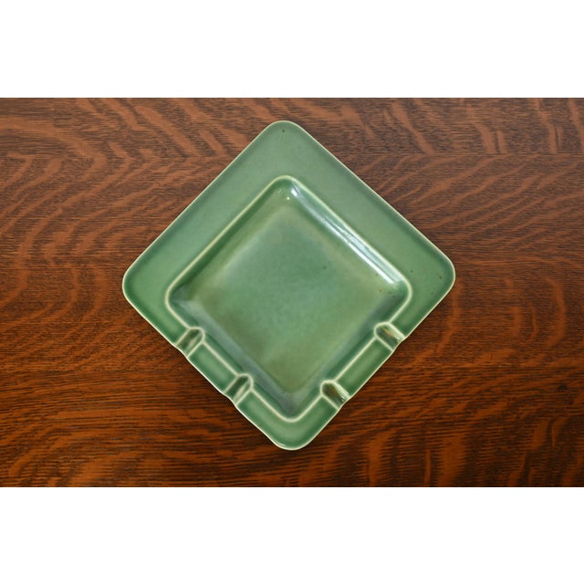 1950s Rookwood Pottery Mid-Century Large Glazed Ceramic Ash Tray, 1955 For Sale - Image 5 of 12