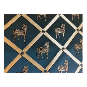 Navy Blue Beige Empire Zebra Animal Pattern Geometric Upholstery Drapery Fabric