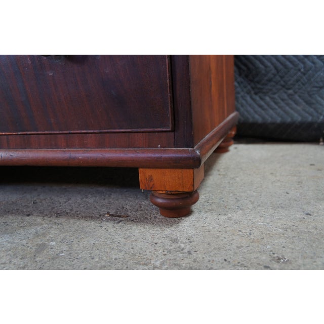 Brown Antique Georgian Flame Mahogany Slant Front Secretary Writing Desk Bureau For Sale - Image 8 of 16