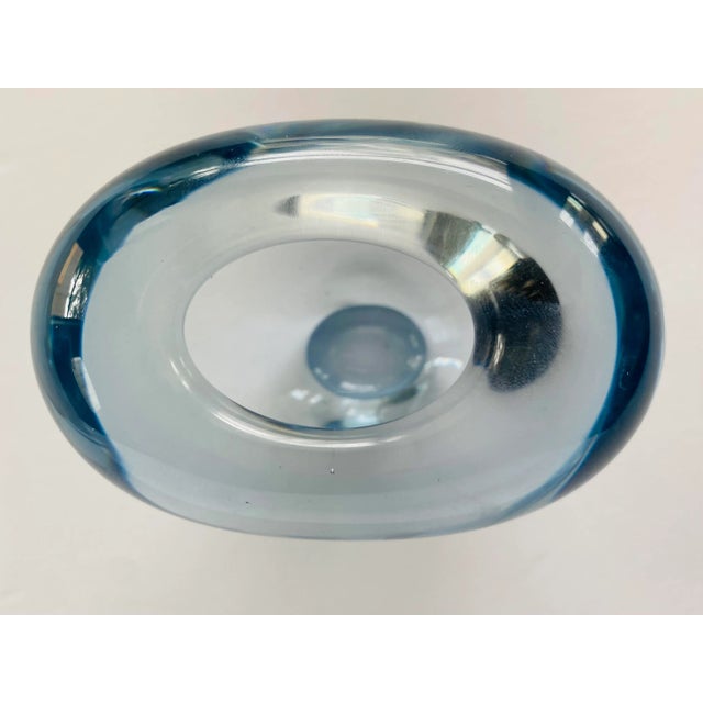 1961 Small Heart-Shaped, Ice Blue Glass by Per Lutken for the Danish Glassworks Holmegaard, Signed For Sale - Image 9 of 12