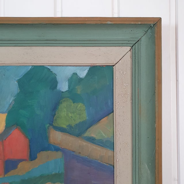 1947 Mid-Century Swedish Modernist Oil Painting by Waldemar Berg For Sale - Image 13 of 18
