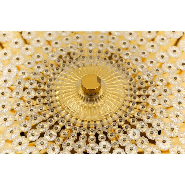 Large Crystal Flower Flush Mount, Austria, 1960s For Sale - Image 10 of 11