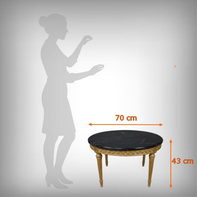 Mid-Century Louis XVI Style Marble and Giltwood Coffee Table For Sale - Image 15 of 16