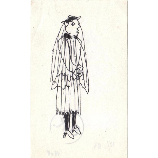 Slavko KOPAC (1913-1995) Woman with veil (December 1986)Ballpoint pen drawing on paper. On the back: dated December 86 and...