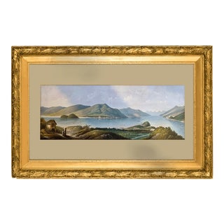 Grand Tour Panorama of Lake Como and Bellagio, 1800, Gouache on Paper For Sale