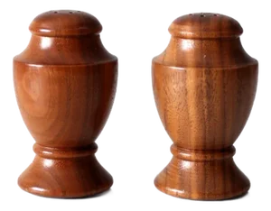 Vintage Wood Salt and Pepper Shakers Set