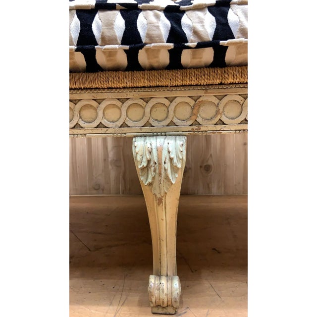 Beige Vintage Italian Neoclassical Carved Ornate Settee Newly Reupholstered For Sale - Image 8 of 12