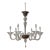 Six Branch Venetian Glass Chandelier For Sale