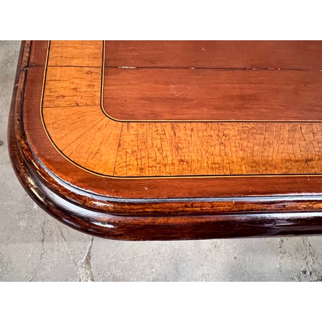 1950s 1950s Vintage English Mahogany With Rosewood Banding Pedestal Tilt Top Table For Sale - Image 5 of 12