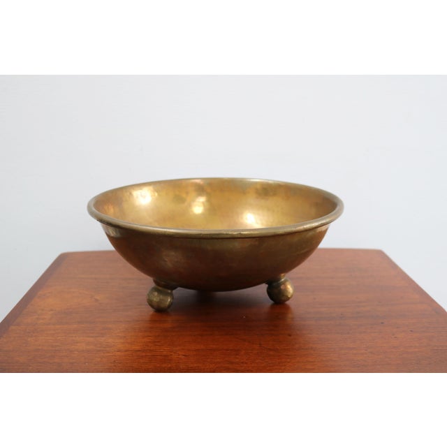 Large Swedish Art Deco Brass Fruit Bowl, 1920s For Sale - Image 9 of 9