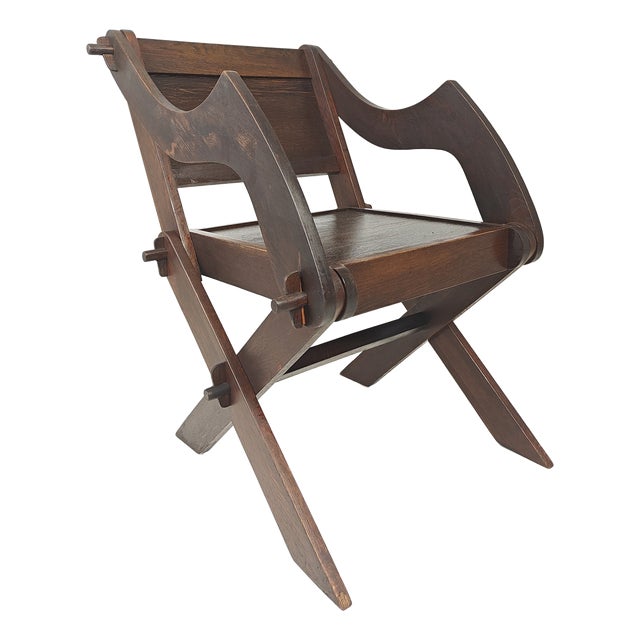 Antique Glastonbury Oak Chair, 1880s For Sale