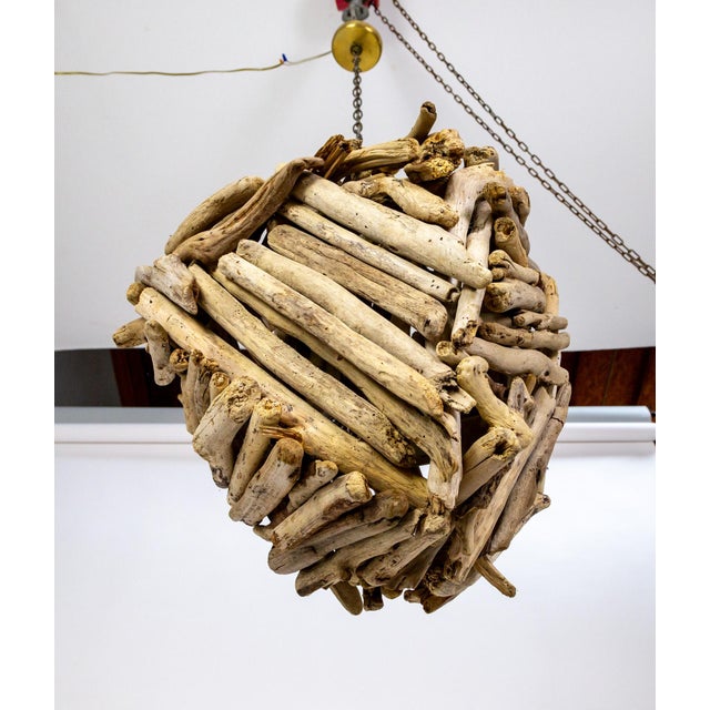 Late 20th Century Large Vintage Driftwood Pendant Light For Sale - Image 5 of 11