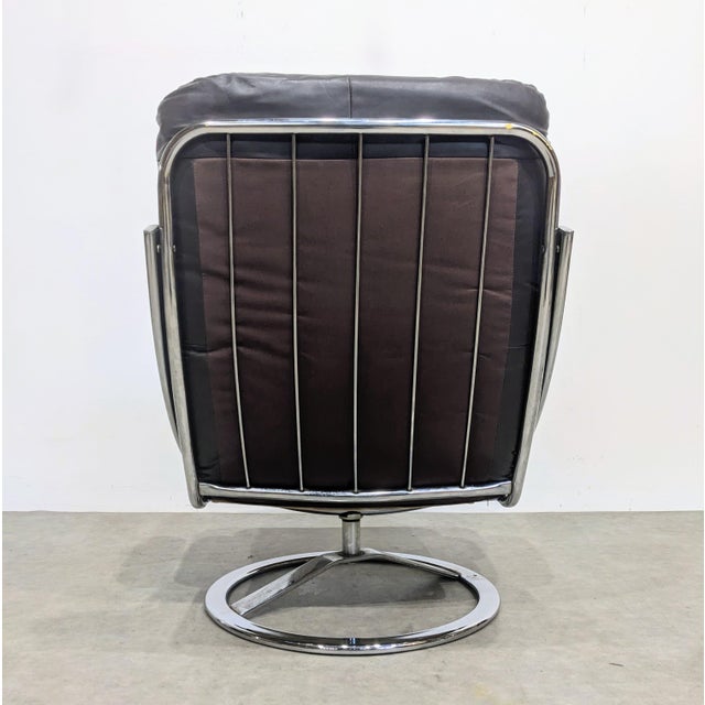 Animal Skin Space Age Swivel Lounge Chair from Leolux, 1970s For Sale - Image 7 of 9