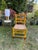 Charming vintage wooden side chair featuring vibrant colours and a traditional handwoven rush/fiber seat give this chair a...