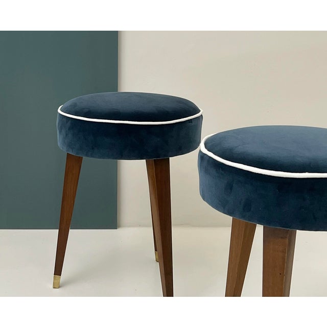 Poufs attributed to Gio Ponti, 1950s, Set of 2 For Sale - Image 4 of 6