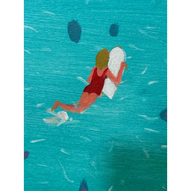 Contemporary Large Beach Scene Acrylic on Canvas by Joe Davis For Sale - Image 3 of 10