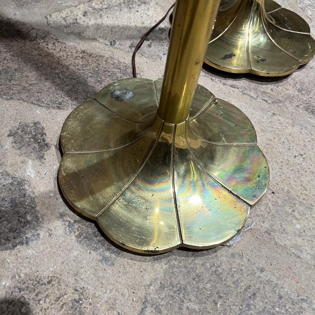 Mid Century Modern Stiffel Tulip Torchiere Brass Floor Lamp Chicago For Sale - Image 14 of 16