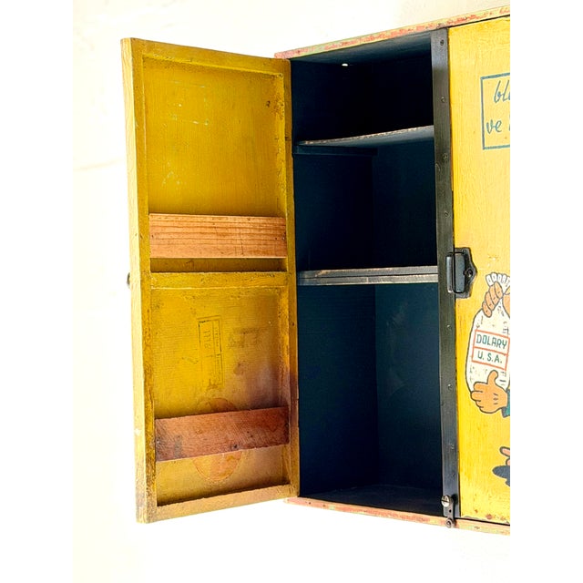 Wood Mid-Century Hand-Painted Cabinet, Former Czechoslovakia, 1970s For Sale - Image 7 of 18
