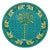 Contemporary Italian Round Placemat With Palm Trees For Sale - Image 3 of 3