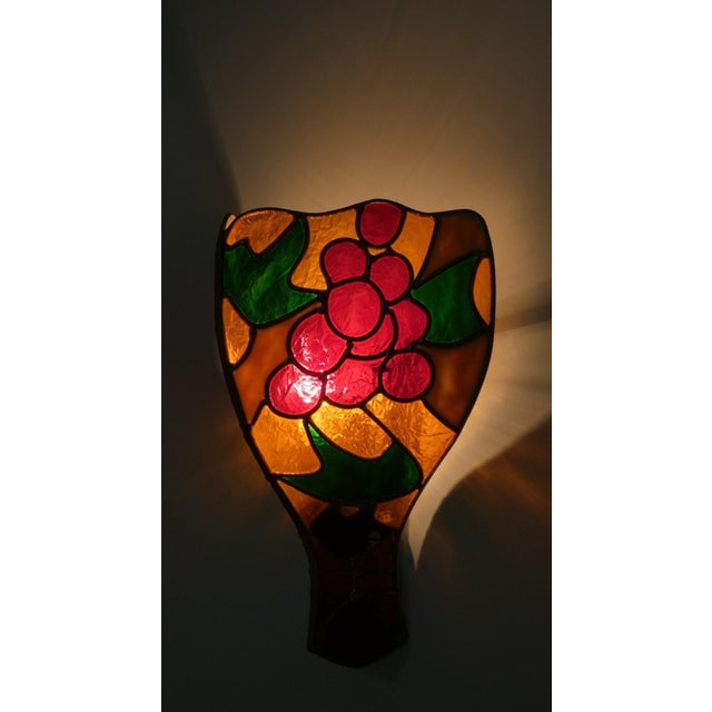 Tiffany Style Polycarbonate Wall Lights by Flair, 1990s, Set of 2 For Sale - Image 6 of 12