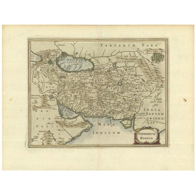 Antique Map of Middle East and the Safavid Empire by Cluver and Jansson, 1676 For Sale - Image 10 of 10