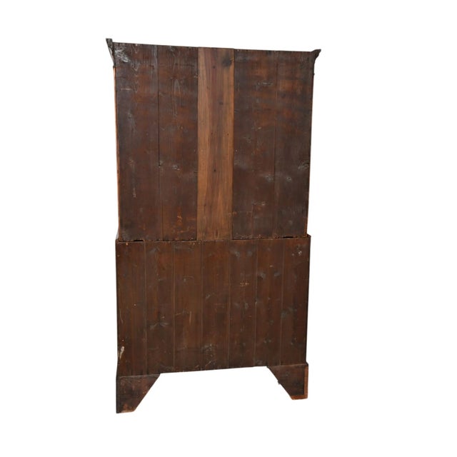 Late 18th Century Antique Georgian English Mahogany Chest on Chest, Bracket Feet Pull Out Slide For Sale - Image 5 of 10