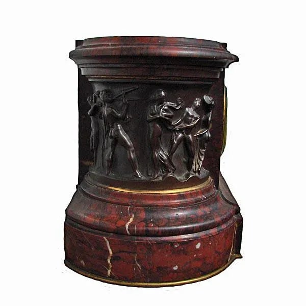 French Late 19th Century Vintage Barbedienne French Renaissance Style Marble Clock For Sale - Image 3 of 5