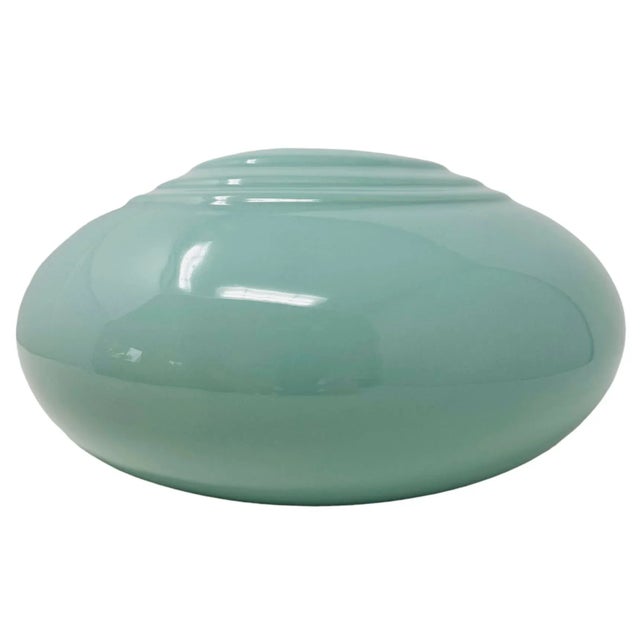 Vintage Art Deco Large Celadon Ceramic Vase For Sale In Tampa - Image 6 of 8