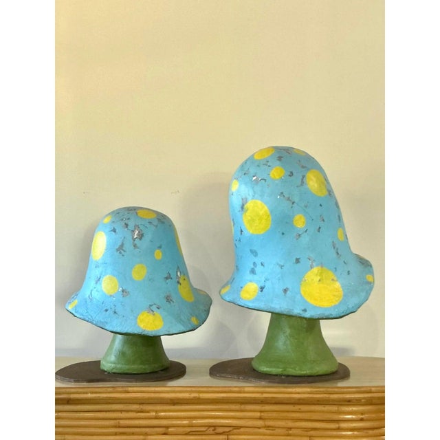 Vintage Boho Monumental Fiberglass Mushrooms - Set of 2 For Sale - Image 4 of 10