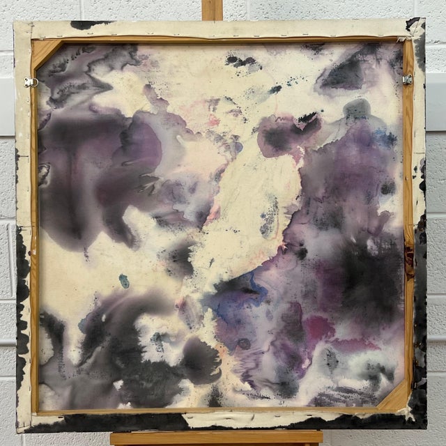 Jimmy Hendrix Portrait Playing Guitar on Purple Tie Dye Canvas by British Artist 2015 Circa For Sale - Image 10 of 13