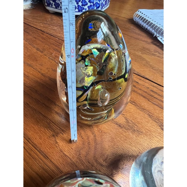 Collection of Vintage Abstract Glass Paperweights- Set of 3 For Sale - Image 9 of 12