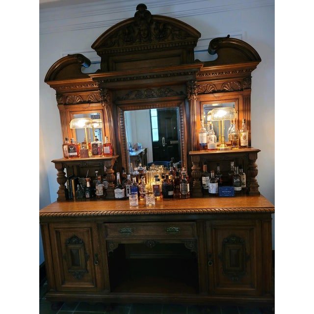 Early 20th Century Vintage Belle Epoc Victorian Era Carved Bar Buffet