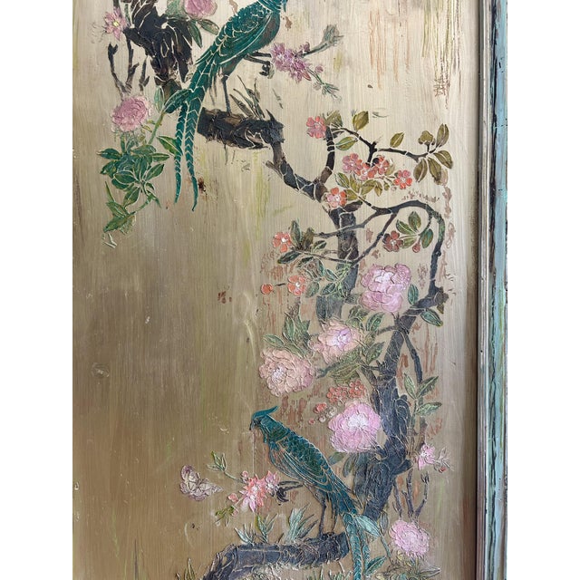 Vintage Painted Armoire with Chinoiserie Panel, 1920s For Sale - Image 10 of 12