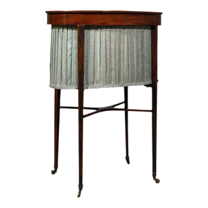 Early 19th Century English Regency Style Mahogany and Silk Cotton Ladies Table