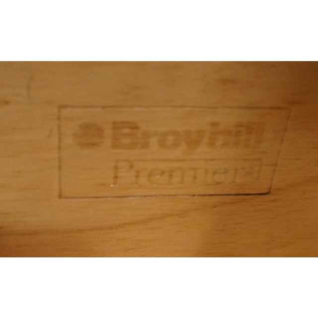 Late 20th Century Broyhill Furniture Walnut Traditional Style 60" Buffet W. Lighted Display China Cabinet For Sale - Image 11 of 16