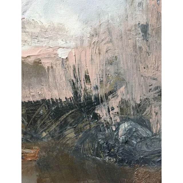 "Alegria { Joy }" Original Abstract Textured Painting Blush Pink Neutrals With Copper, Gold & Silver For Sale - Image 4 of 6