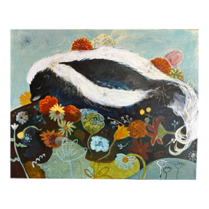 "Rest" a Skunk Painting by LWren Walraven