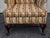 Vintage (1980's) Wing Chair has a Traditional - Queen Anne Style. Mahogany Frame in a Dark Reddish Brown Finish with...
