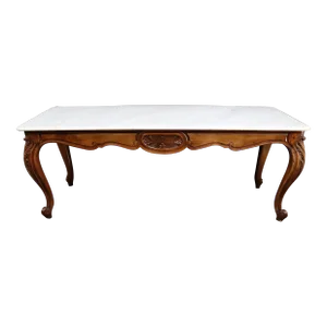 Louis XV Style Walnut & Marble Grand Console