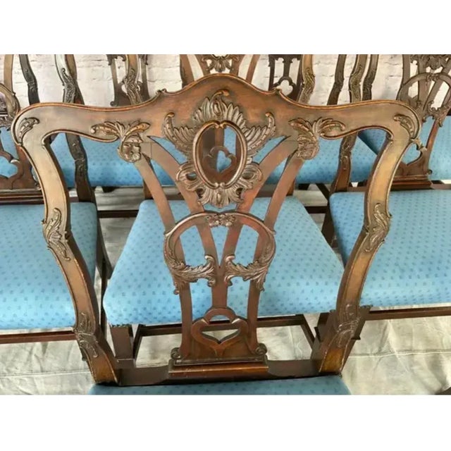 Set of Ten George III Style Chippendale Dining Chairs For Sale - Image 11 of 18
