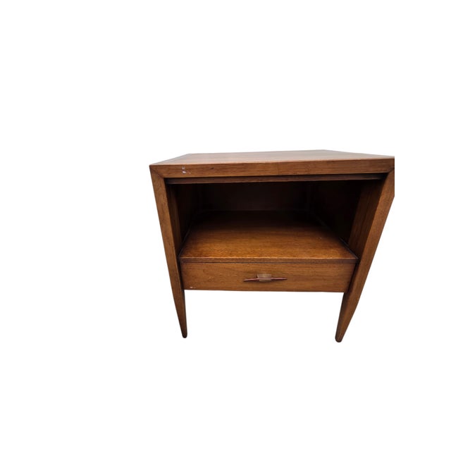 Century Furniture Vintage Danish Modern Century Furniture Night Stand End Table Rosewood Bronze For Sale - Image 4 of 15