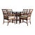 Vintage Boho Ficks Reed Rattan Loop Back Dining Set of 5 For Sale