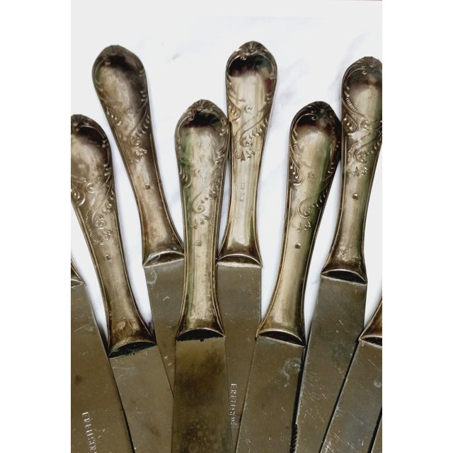 1890s Gremany Jugendstil 11x Knives in Arg 800 Silver / Rostrfei Art Nouveau For Sale - Image 4 of 14