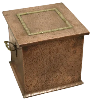 Hand Beaten Arts and Crafts Copper Coal Box, 1880