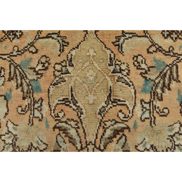 Tabriz Rug 8′ X 11’8” Peach Wool Vintage Distressed Hand-Knotted Carpet For Sale - Image 10 of 15