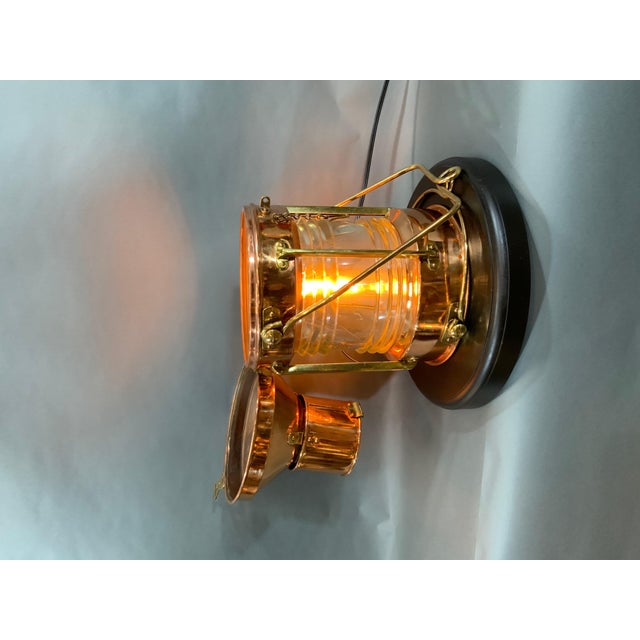 Brass Copper Ship’s Lantern by English Maker Meteorite For Sale - Image 8 of 9